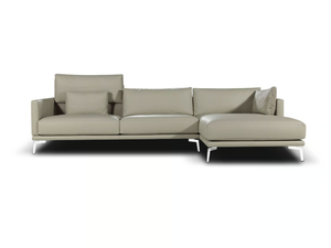 GENIUS LOCI - Leather sofa with chaise longue _ Calia Italia